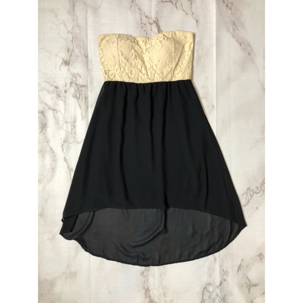 Cantata Strapless Lace High Low Dress